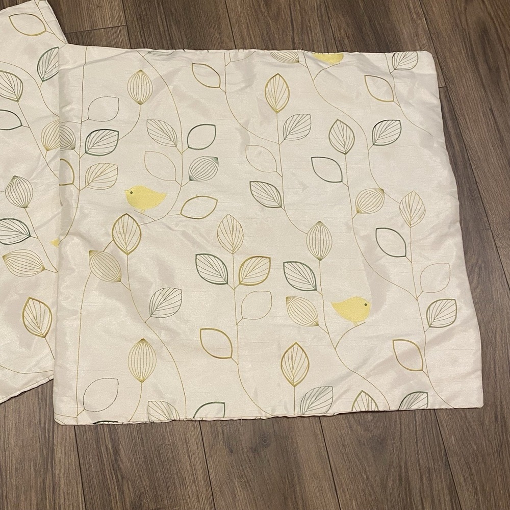 Little Bird Embroidered Euro Pillow Sham 25.5 X 24 Set Of 2 Envelope Closure